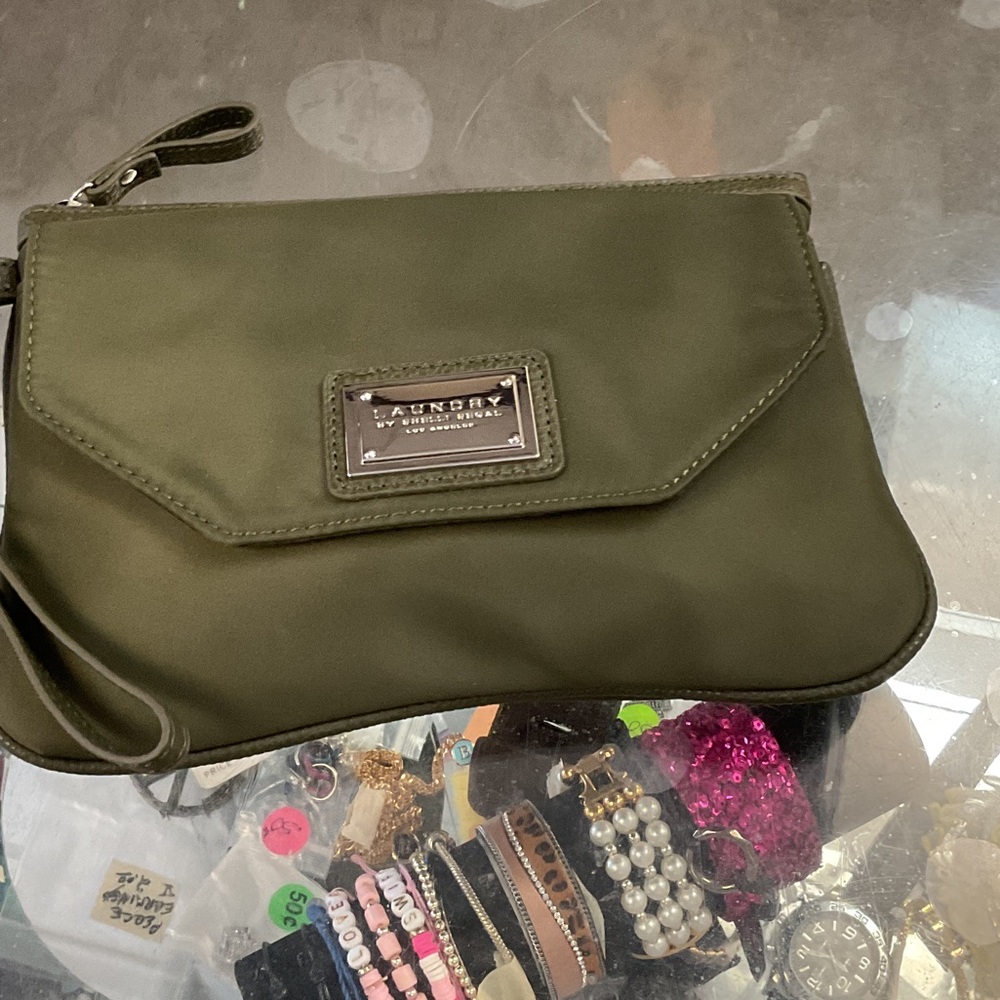 Laundry By Shelli Segal Dark Green Wristlet